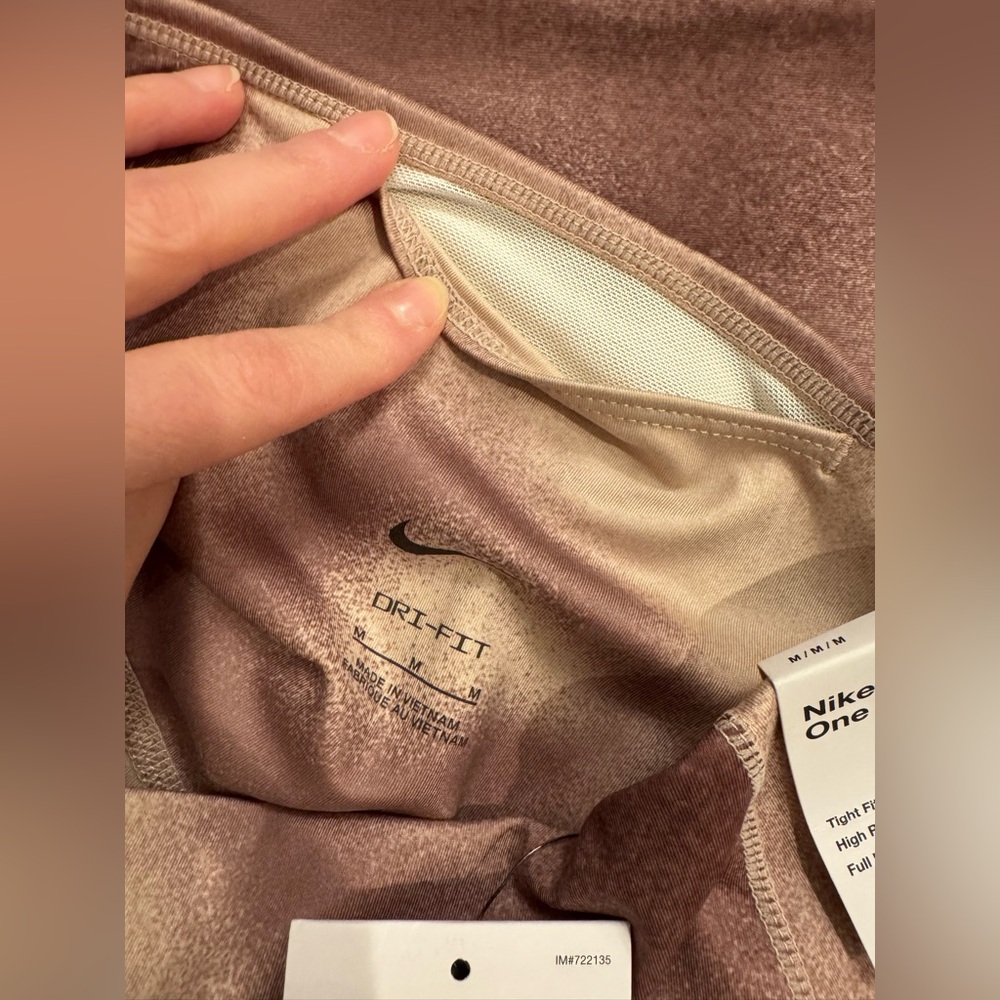 Nike One Women's High-Waist Full-Length Leggings Smokey Mauve Brown - Picture 5 of 6